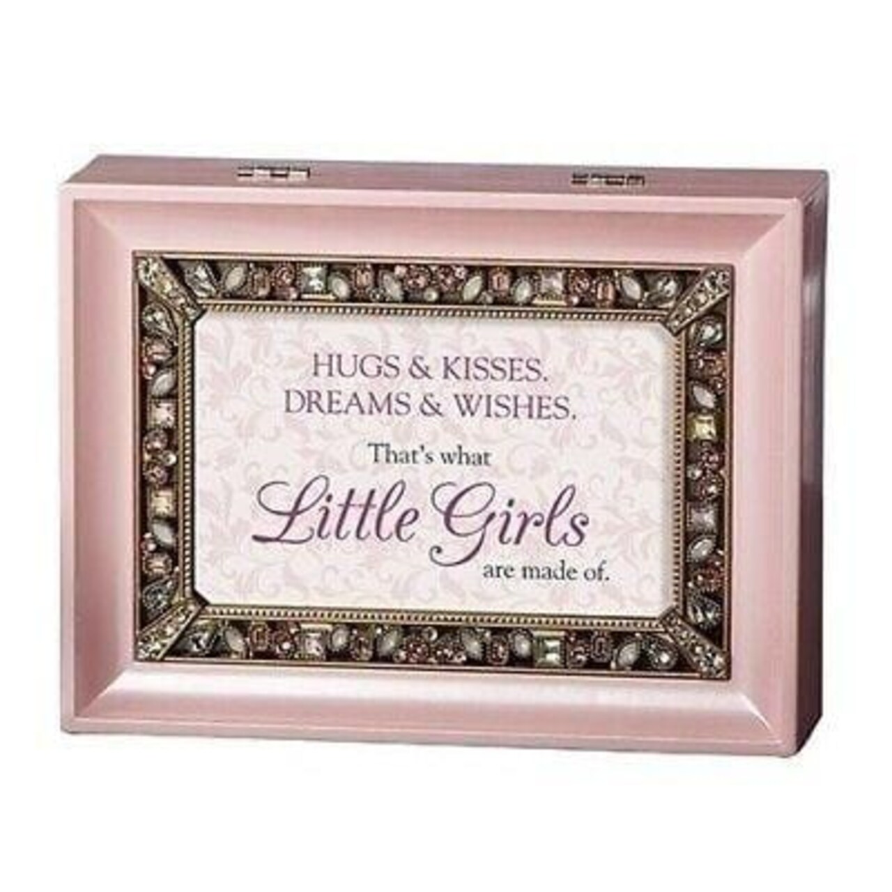 Roman Jeweled Music Box Girls Hugs & Kisses Pink #P0001 Free Shipping 48 States